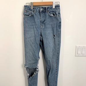 Topshop distressed women’s high rise boyfriend denim jeans (OG $ 100) size 26